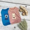 Tiny Puppy Tops Blue and Pink Back