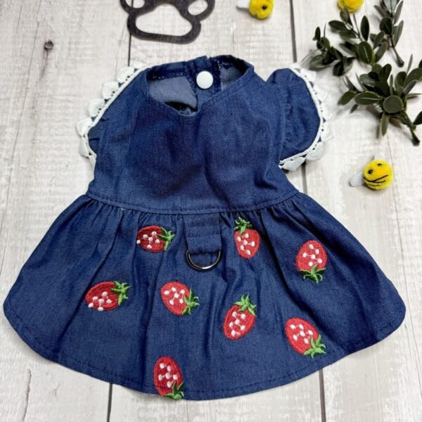Blue Denim Dog Summer Dress B Blue Denim Dog Summer Dress Back Pic