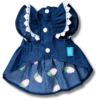 Blue Denim Dog Summer Strawberry Dress Front Blue Denim Dog Summer Dress