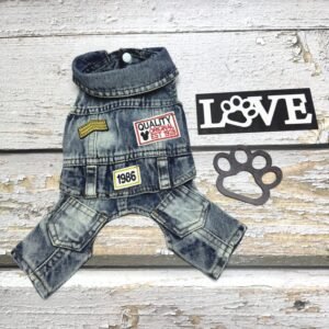 Denim Dog Jacket with Jeans 'Biker Style'