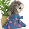 Denim Dress with Embroidered Strawberries Blue Denim Summer Dress with Embroidered Strawberries, from Puppy Clothes