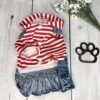 Small Dog Denim Summer Dress with Hoodie Front Pic Small Dog Denim Summer Dress with Hoodie Front Pic