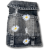 Black Denim Dog Shirt Daisies Back Black Denim Dog Shirt Daisies Back