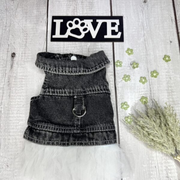 Black Denim Removable Dress Back Pic Black Denim Removable Dress Back Pic