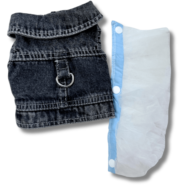 Black Denim Removable Dress Off Black Denim Removable Dress Off