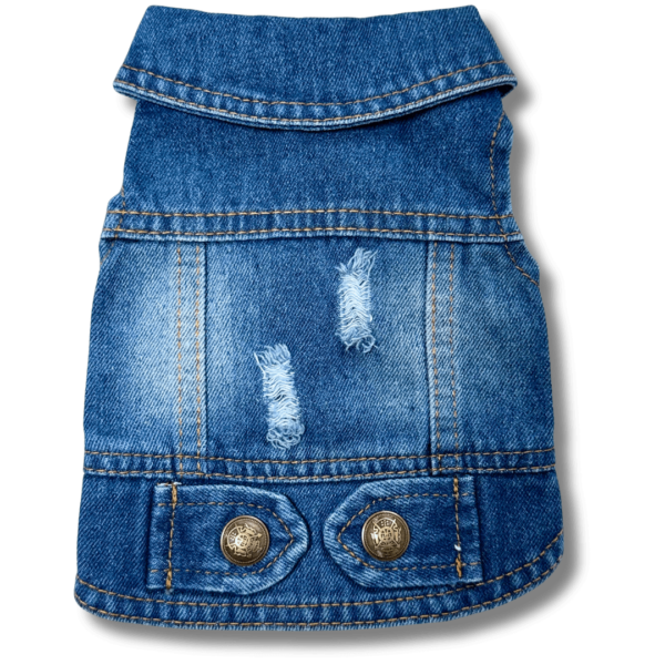 Blue Denim Dog Jacket Distressed Back