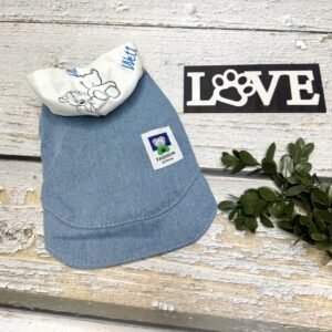 Denim Dog Jacket with Hoodie