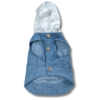 Denim Dog Jacket with White Hoodie Front Denim Dog Jacket with Hoodie