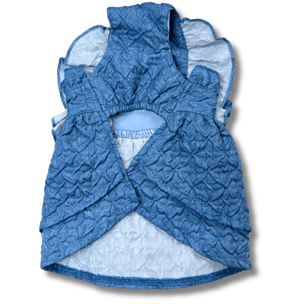 Small Dog 'Hand Made' Denim Embossed Dress Back Small Dog 'Hand Made' Denim Embossed Dress Back