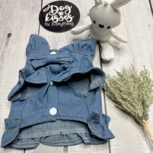 Summer Light Blue Dog Blouse Front Pic