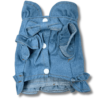 Summer Light Blue Dog Blouse with Bow Front