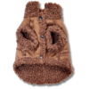 Winter 'Fleece' Style Dog Jacket Brown Front