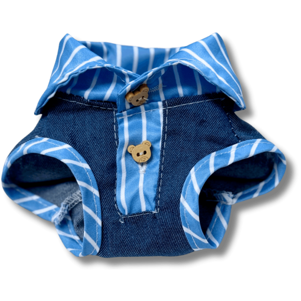 Blue Stripe Summer Dog Shirt Front Blue Stripe Summer Dog Shirt Front