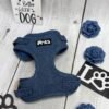 Dark Denim Adjustable Dog Harness Front Pic