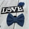 Dark Denim Dog Bow Tie Front Pic