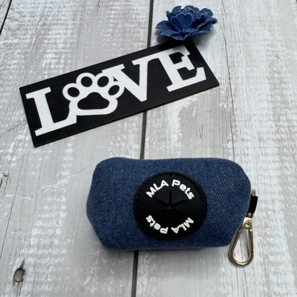 Dark Denim Poo Bag Holder Front Pic