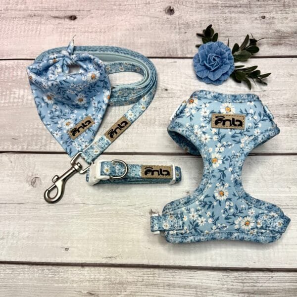 Blue Floral Harness Set