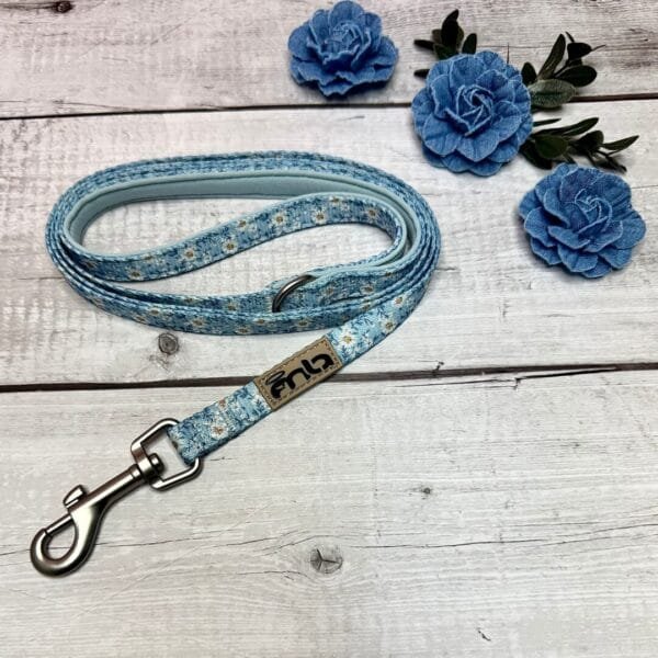 Blue Floral Dog Lead