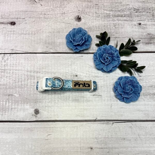 Blue Floral XS Dog Collar