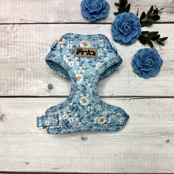 Blue Floral Harness | Adjustable Neck Harness