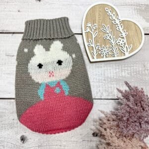 Bunny Knitted Dog Jumper Back Bunny Knitted Dog Jumper Back