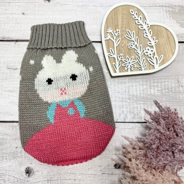 Bunny Knitted Dog Jumper Back Bunny Knitted Dog Jumper Back