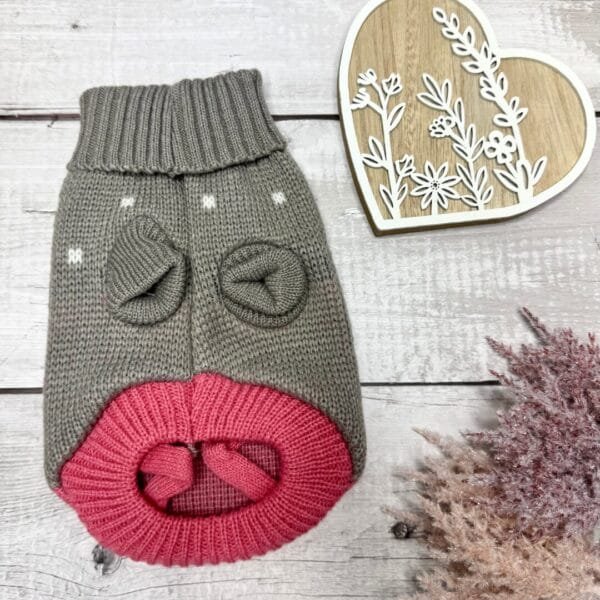 Bunny Knitted Dog Jumper Front Bunny Knitted Dog Jumper Front