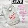 Grey Heart Dog Jacket Back Grey Heart Dog Jacket Back
