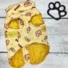 Teddy Print Dog Jacket Yellow Front