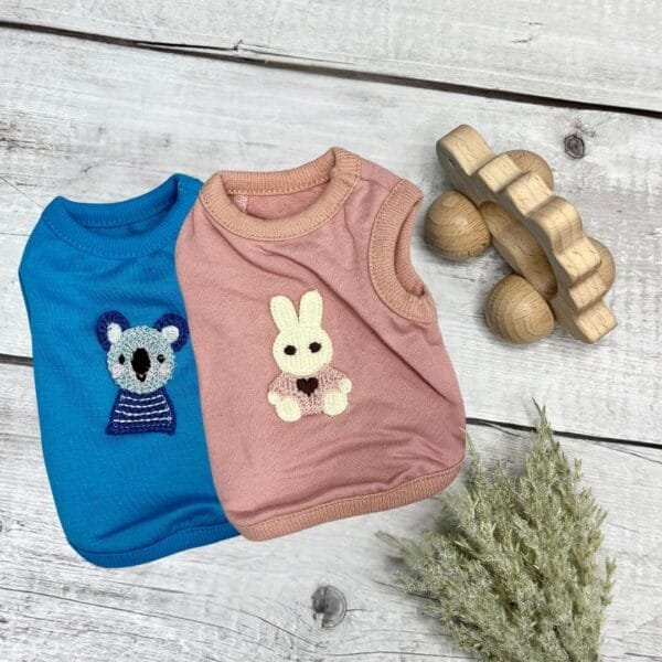 Tiny Puppy Tops Blue and Pink Back Tiny Puppy Tops Blue and Pink Back